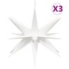 vidaXL Stj&auml;rnor med LED-belysning 3 st vikbar vit 57 cm