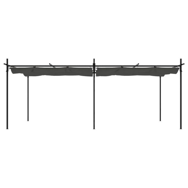 vidaXL Pergola med infällbart tak antracit 589x292x230 cm