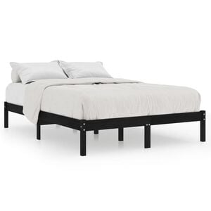 vidaXL S&auml;ngram svart massiv furu 200x200 cm