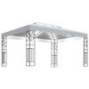vidaXL Paviljong med dubbeltak och ljusslinga LED 3x4 m vit