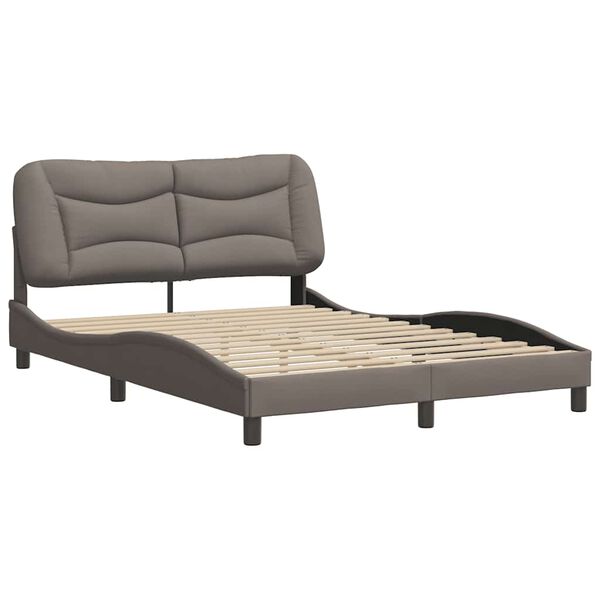 vidaXL Bed Frame without Mattress "Hvar" Taupe 140x190 cm Fabric