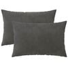 vidaXL Kudd&ouml;verdrag 2 pcs HEERLEN M&ouml;rkgr&aring; 30 x 50 cm Sammet