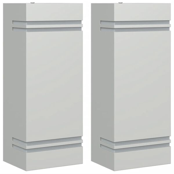 vidaXL Utomhusv&auml;gglampor 2 st silver rostfritt st&aring;l