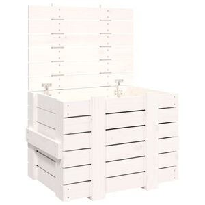vidaXL F&ouml;rvaringsl&aring;da vit 58x40,5x42 cm massiv furu