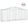 vidaXL Gabioner b&aring;gformade 25 st 200x50x80/100 cm galvaniserat j&auml;rn