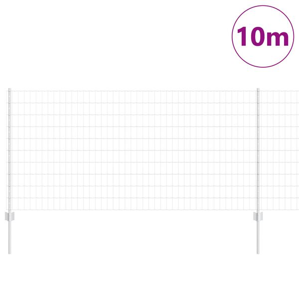 vidaXL Stängsel med stolpe Silver 1 x 10 m Stål
