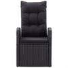 vidaXL Matgrupp för trädgården med dynor 5 delar svart