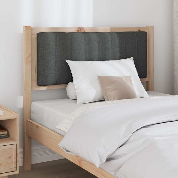 vidaXL Klädd sänggavel med huvudgavel Brun 90 cm Massiv furu