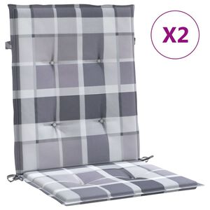 vidaXL Stolsdynor 2 st gr&aring;rutig 100x50x3 cm oxfordtyg