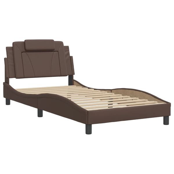vidaXL Bed Frame "Viana" with LED without Mattress Brown 100x200 cm