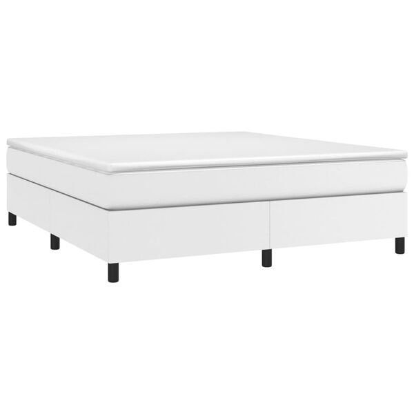 vidaXL Boxspring-s&auml;ngram vit 180x200 cm konstl&auml;der