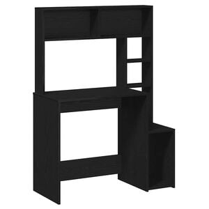 vidaXL Skrivbord med hyllor svart 100x45x140 cm konstruerat tr&auml;