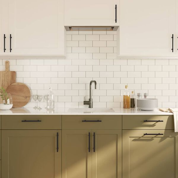 vidaXL Sk&aring;phandtag 10 st svart 128 mm rostfritt st&aring;l