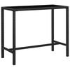 vidaXL Barbord f&ouml;r tr&auml;dg&aring;rd svart 130x60x110 cm konstrotting och glas