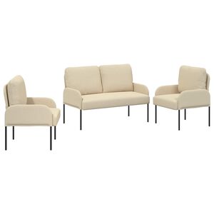 vidaXL Soffgrupper 3 st Kr&auml;m Plywood