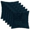 vidaXL Kudd&ouml;verdrag 6 st HEERLEN M&ouml;rkbl&aring; 30 x 30 cm Faux Kaninp&auml;ls
