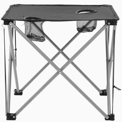 vidaXL Campingbord och stolar 3 delar grå