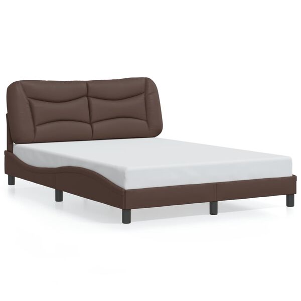 vidaXL Bed Frame without Mattress "Hvar" Brown 120x200 cm Faux Leather