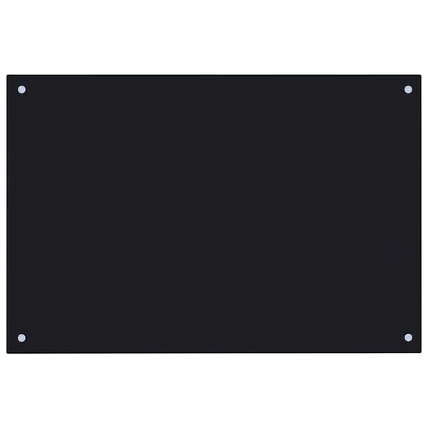 vidaXL Stänkskydd svart 90x60 cm härdat glas