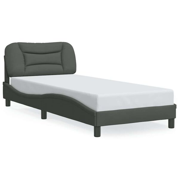 vidaXL Bed Frame without Mattress "Hvar" Dark Grey 90x200 cm Fabric