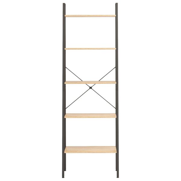 vidaXL Stående hylla med 5 hyllplan ljusbrun och svart 56x35x174 cm