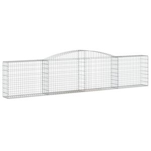 vidaXL Gabion b&aring;gformad 400x30x80/100 cm galvaniserat j&auml;rn