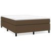 vidaXL Boxspring-s&auml;ngram m&ouml;rkbrun 140x200 cm tyg