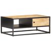 vidaXL S&auml;ngbord med snidad d&ouml;rr 90x55x36 cm grovt mangotr&auml;