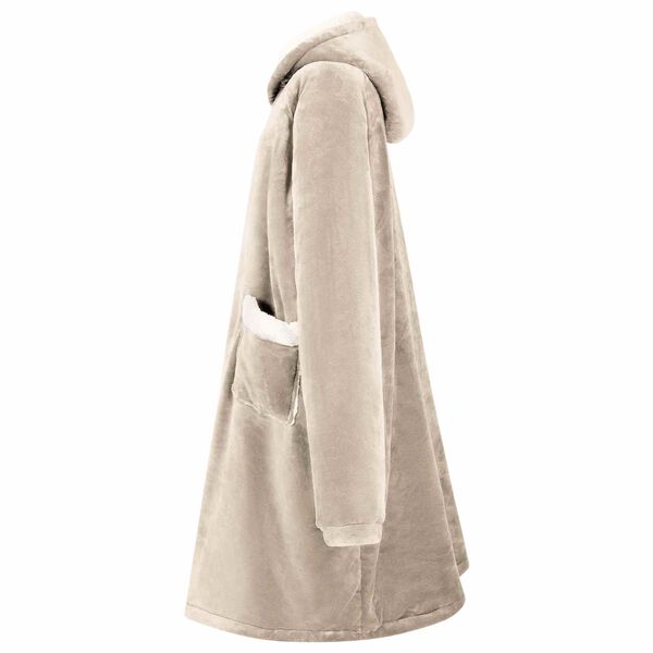 vidaXL Filt-hoodie Beige s Fleece och Flanell