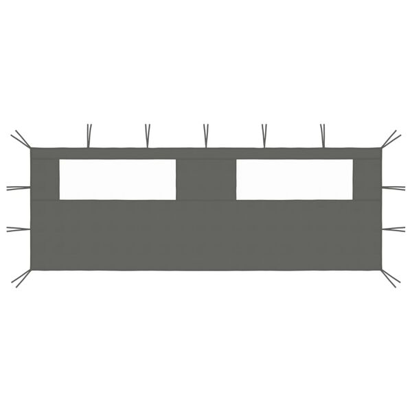 vidaXL Sidovägg med fönster till partytält 6x2 m antracit
