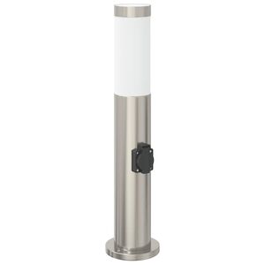 vidaXL Pollare med uttag 50 cm rostfritt st&aring;l IP44