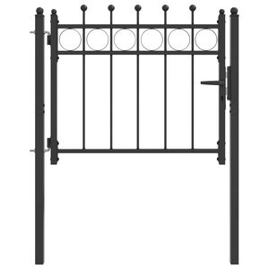 vidaXL Staketgrind HORST 100 x 75 cm Metall Svart L&aring;sbar