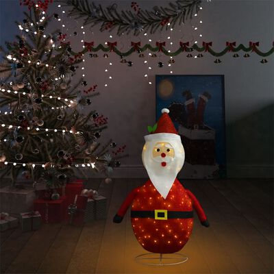 vidaXL Dekorativ jultomte med LED lyxigt tyg 90 cm