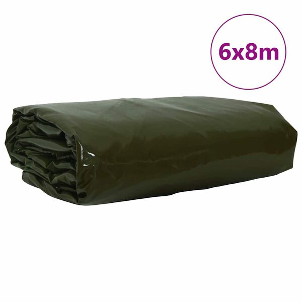 vidaXL Presenning 650g / m² Olivgrön 6 x 8 m Canvas med PVC-beläggning