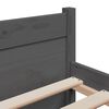 vidaXL Sängram grå massivt trä 135x190 cm