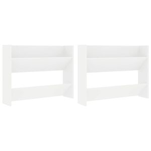 vidaXL V&auml;ggmonterat skost&auml;ll 2 st vit 80x18x60 cm konstruerat tr&auml;