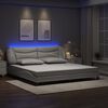 vidaXL Bed Frame with LED without Mattress "Hvar" White 200x200 cm