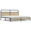 vidaXL S&auml;ngram utan madrass metall sonoma-ek 193x203 cm
