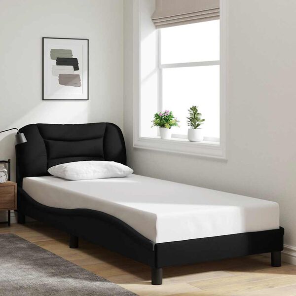 vidaXL Bed Frame without Mattress "Hvar" Black 90x200 cm Fabric