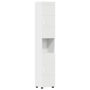 vidaXL Badrumssk&aring;psset TULUM Vit 37 x 31,5 x 203 cm Konstruerat tr&auml;