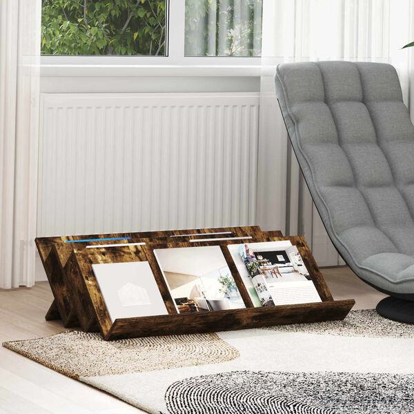 vidaXL Tidningshylla R&ouml;kt ek 90 x 53 x 28,5 cm Konstruerat tr&auml;