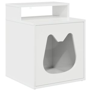 vidaXL Katt hus Glansig Vit 42,5 x 40 x 53,5 cm Konstruerat tr&auml;