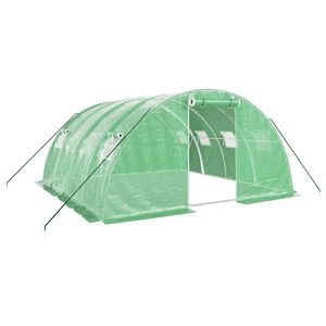 vidaXL V&auml;xthus med st&aring;lram gr&ouml;n 16 m&sup2; 4x4x2 m