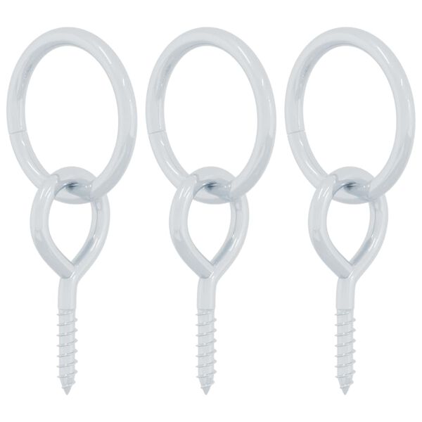 vidaXL H&auml;stf&auml;stringar med skruvar 3 st silver st&aring;l