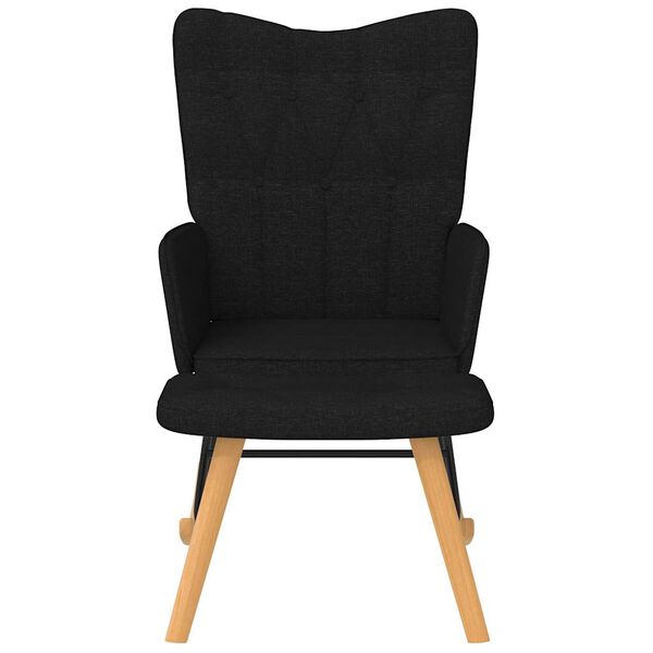 vidaXL Gungstol med fotpall svart tyg