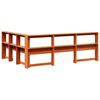 vidaXL Bokhylla s&auml;nggavel L-formad vaxbrun 160 cm massiv furu