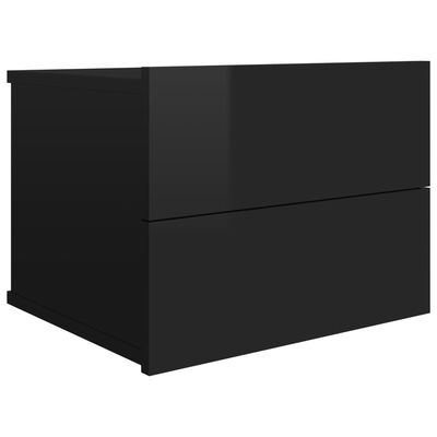 vidaXL Sängbord svart högglans 40x30x30 cm konstruerat trä