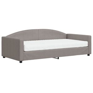vidaXL Dagb&auml;dd med madrass taupe 100x200 cm tyg