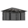 vidaXL Paviljong myggn&auml;t ljusslinga LED 4x3x2,73 m antracit 180 g/m&sup2;