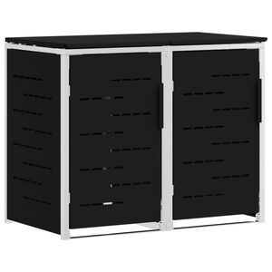 vidaXL Sopcontainerf&ouml;rvar for 2 Bins 240L Rostfritt st&aring;l Svart